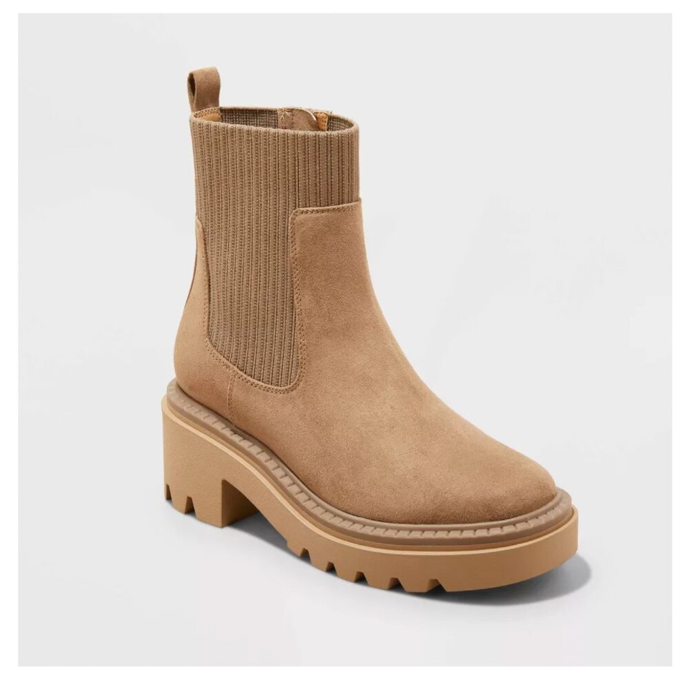 Target - Universal Thread Women's Kyrie Chunky Heel Ankle Sock Boots, Size 7.5